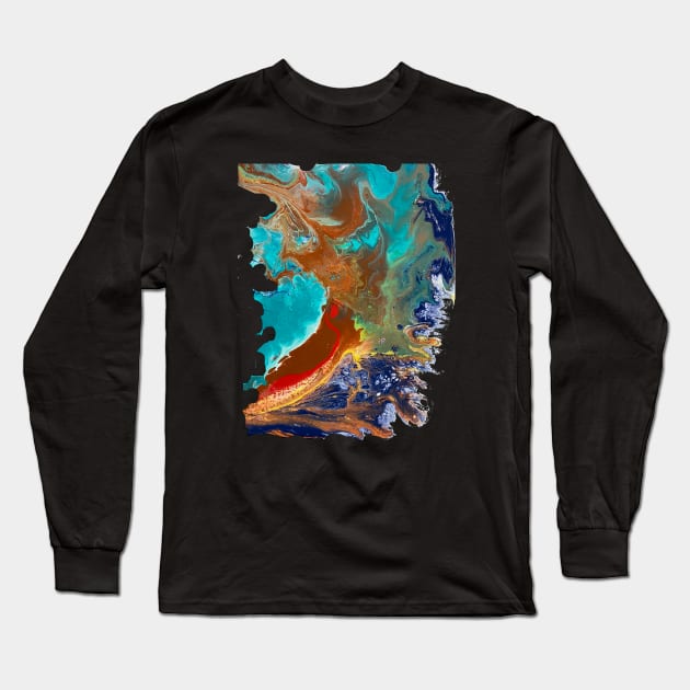 Abstract Flow 2 Long Sleeve T-Shirt by Spiced Red